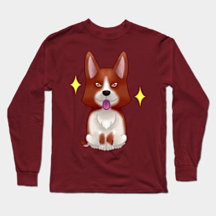 Dark red corgi Pembroke Long Sleeve T-Shirt